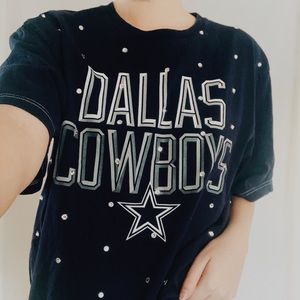 Dallas Cowboys custom rhinestone bedazzled tee.
